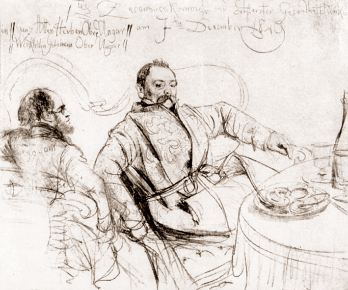  Adolpyh Von Menzel —— 早餐桌旁的门采尔与弗莱明伯爵